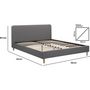 Voir la diapositive 3 : Habitat et Jardin Lit double en tissu  Louise  160 x 200 cm - Gris