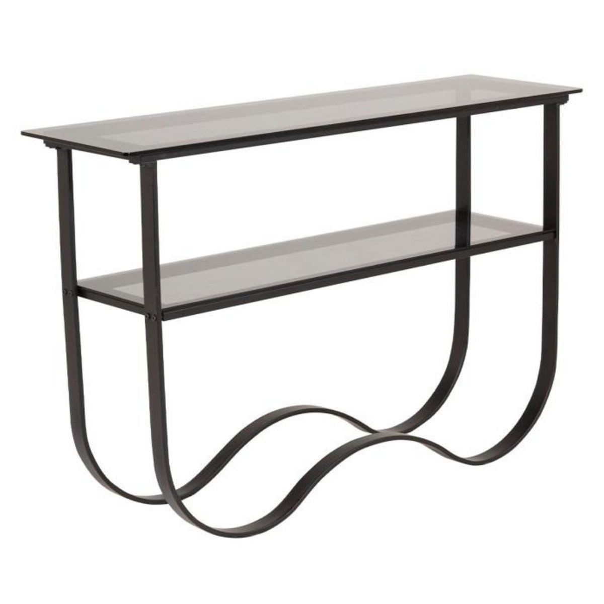 Paris Prix Console Design en Verre  Wavy  117cm Noir