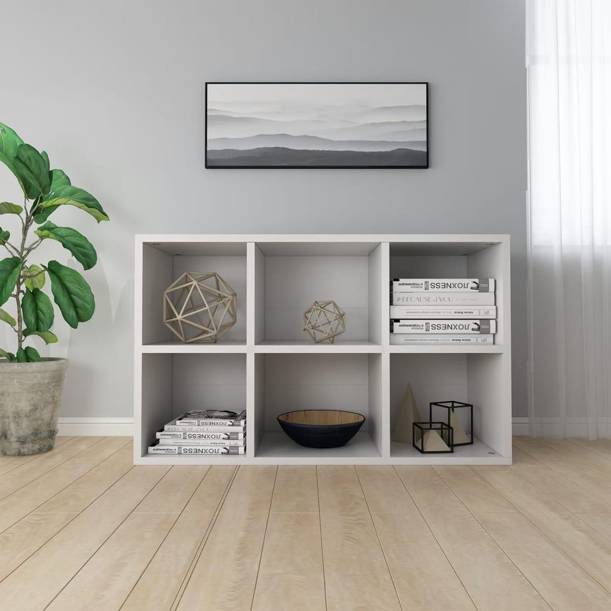 Voir la diapositive 4 : VIDAXL Bibliotheque/Buffet blanc 66x30x98 cm bois d'ingenierie