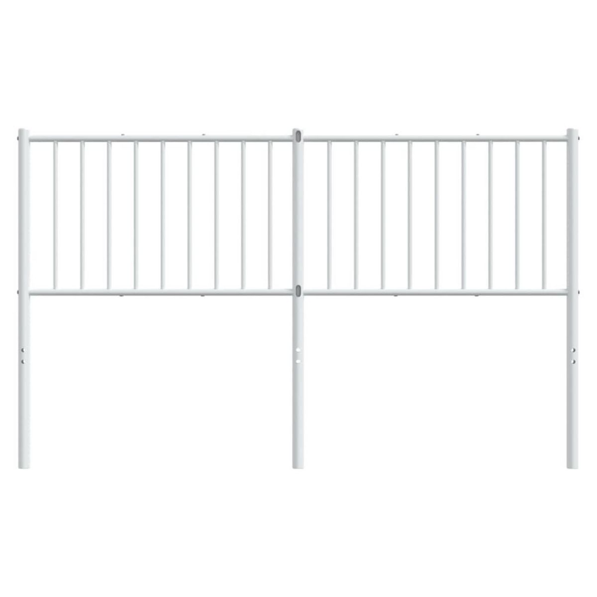 VIDAXL Tete de lit metal blanc 160 cm