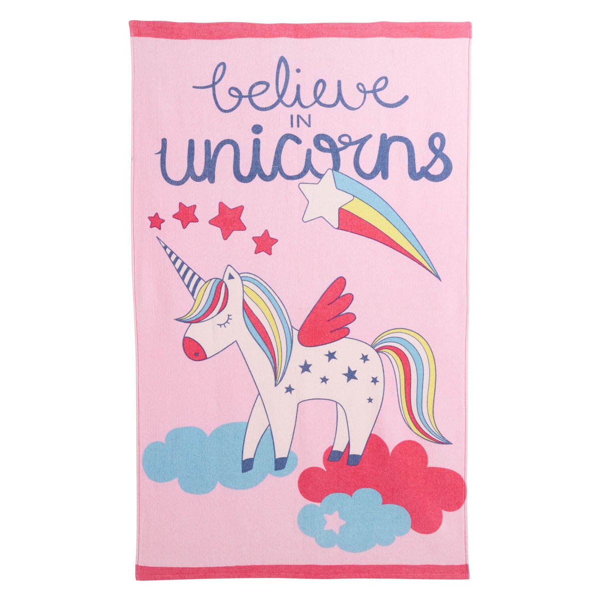 ACTUEL Drap de plage fantaisie en coton 320g/m²  LICORNE 
