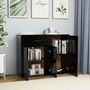 Voir la diapositive 3 : VIDAXL Buffet Noir 88x30x70 cm Bois d'ingenierie