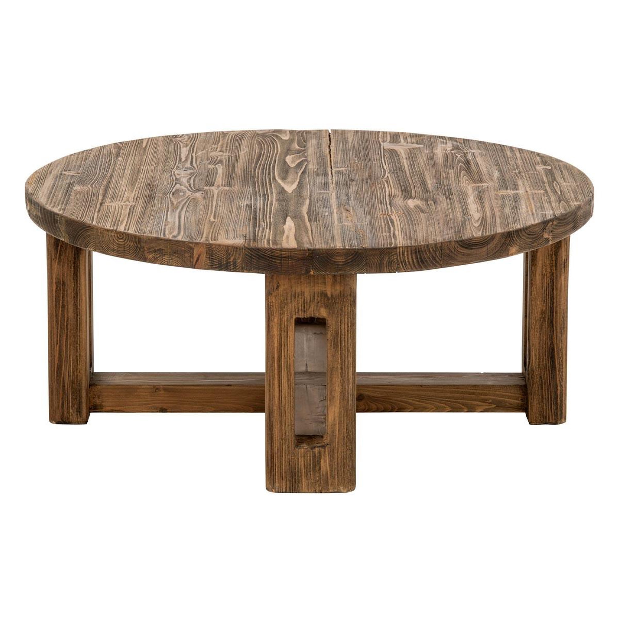 J-LINE Table basse en bois  dorothée  105cm marron