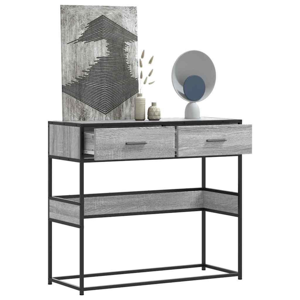 VIDAXL Table console sonoma gris 90x35x80 cm bois d'ingenierie