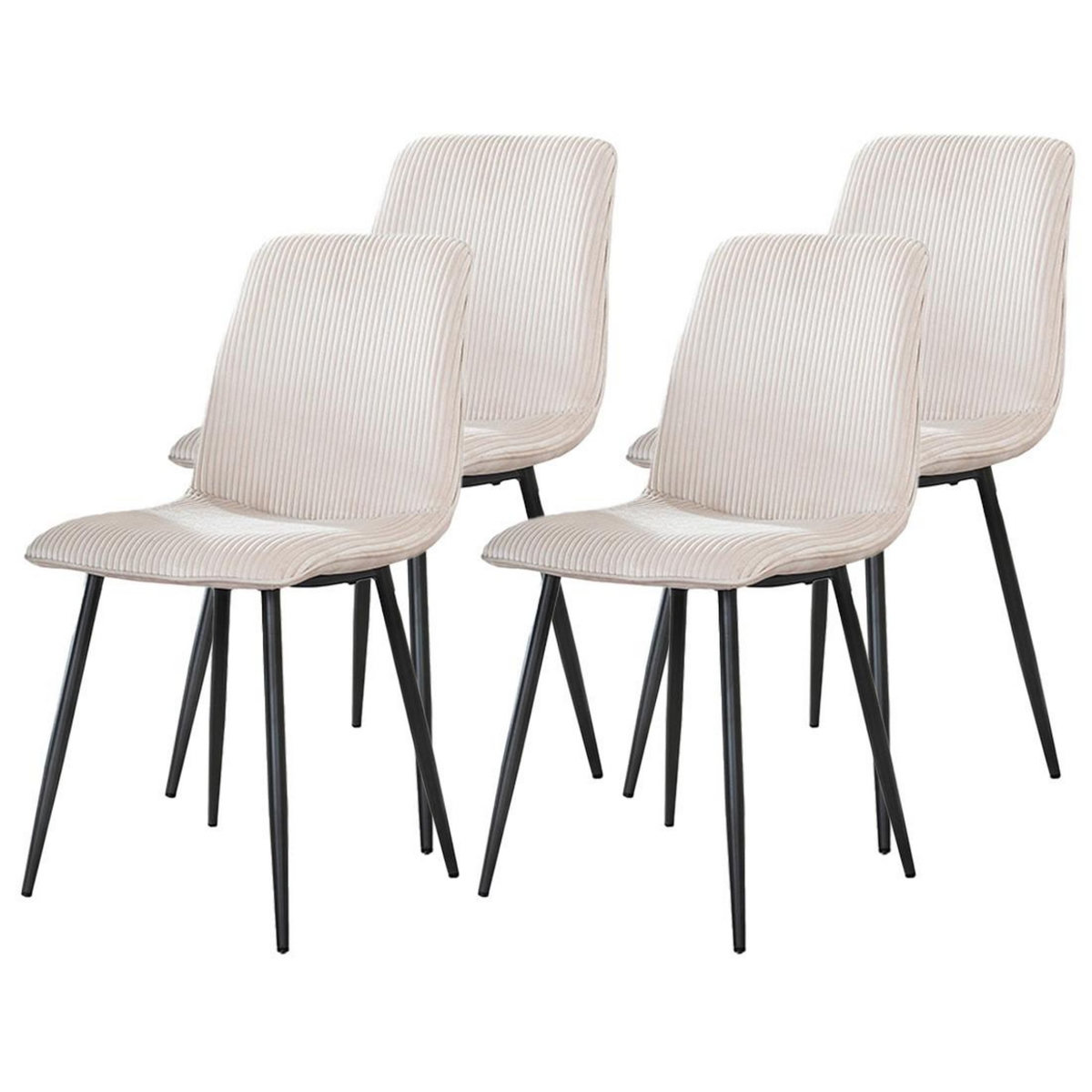 LISA DESIGN Iris - lot de 4 chaises - en velours côtelé et velours