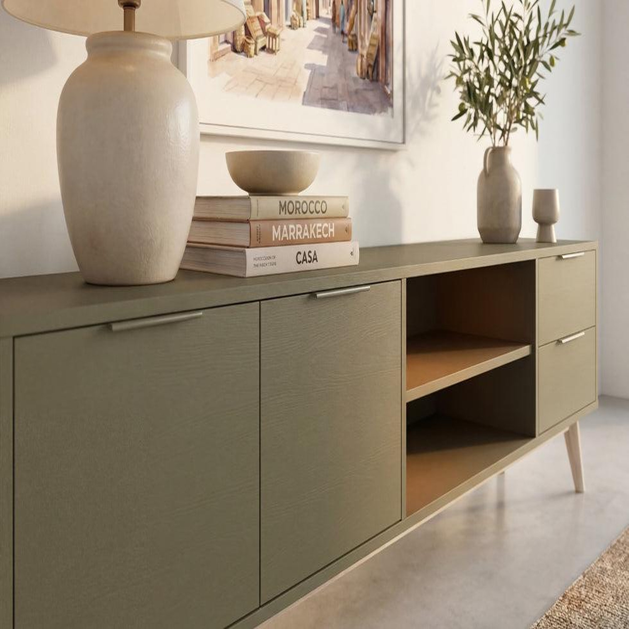 Voir la diapositive 2 : CASANOVA PARIS Uro - meuble tv 180cm en mdf vert