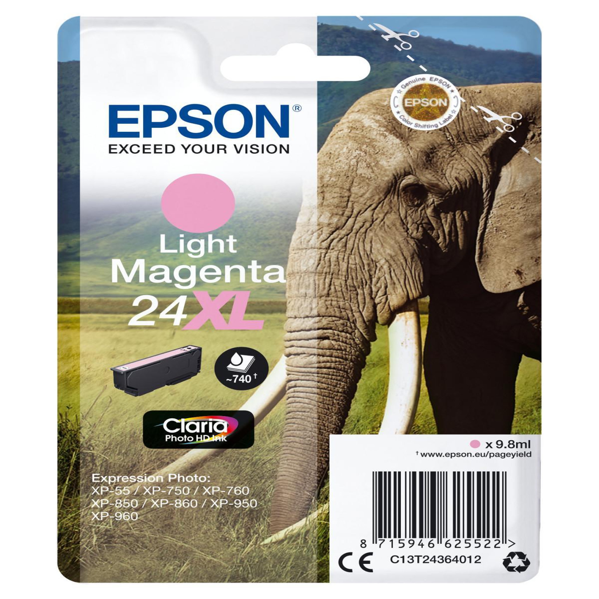 Voir la diapositive 2 : Epson Cartouche d'encre Epson 24XL Magenta Clair