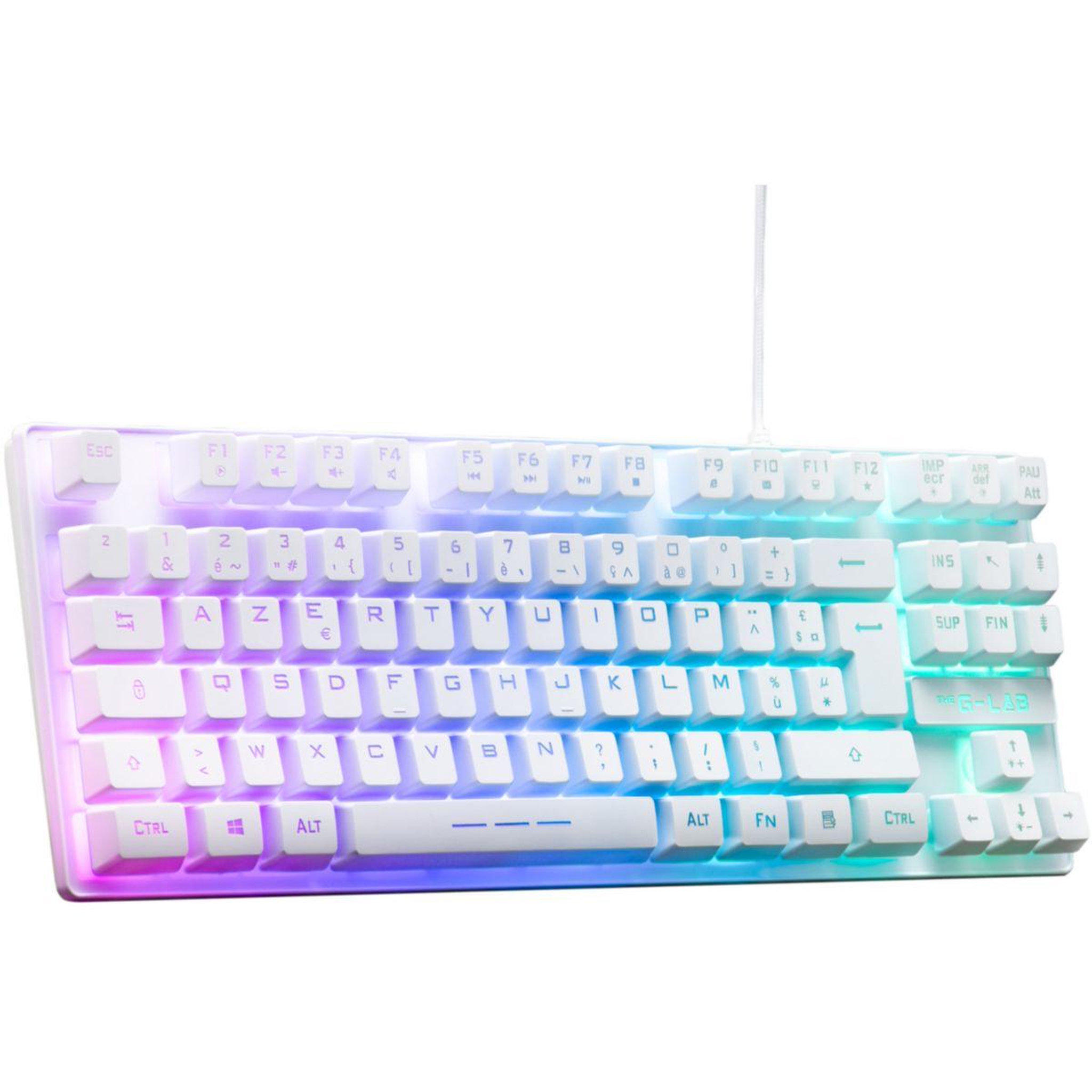 Voir la diapositive 3 : THE G-LAB Clavier gamer KEYZ CAESIUMT FR BLANC