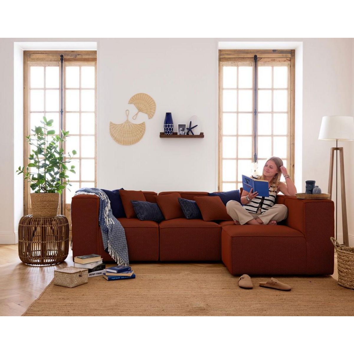 LISA DESIGN Arty - module d'assise gauche - en tissu mailles 3d