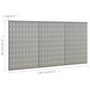 Voir la diapositive 6 : VIDAXL Panneaux a chevilles muraux 3 pcs 40x58 cm Acier