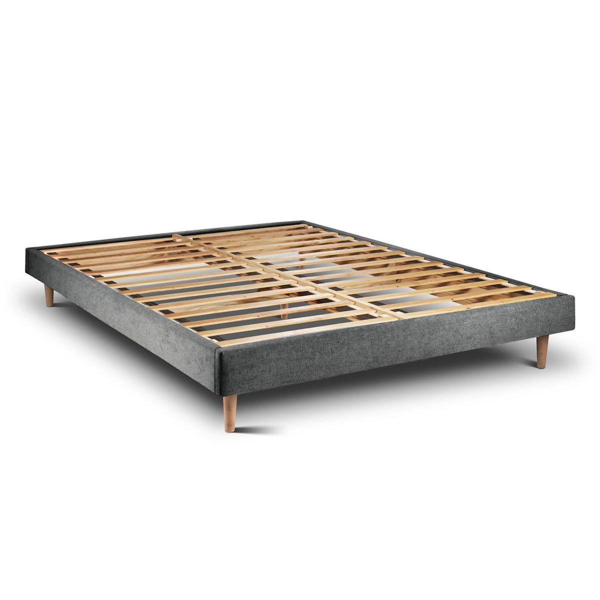 Sommeil de Plomb Lit avec tête de lit lignes tissu et sommier kit - Hauteur totale : 29cm