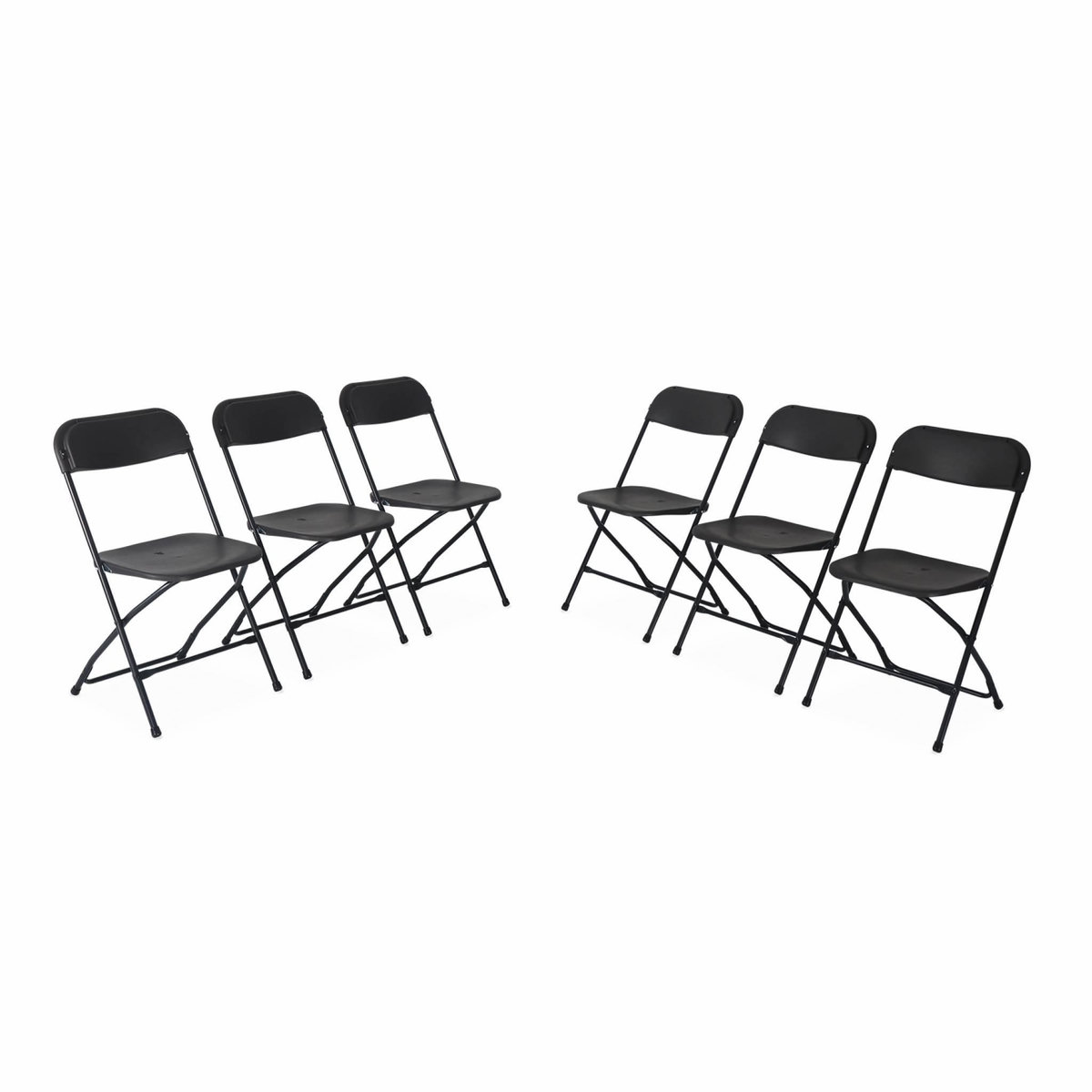 SWEEEK Chaises de réception pliantes – Fiesta – 6 chaises d'appoint en plastique gris foncé et métal