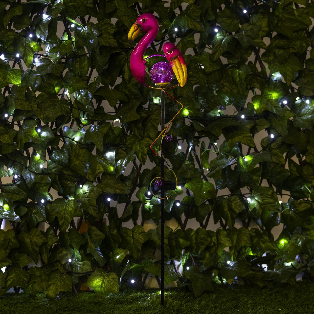  Flamant solaire à planter solaire 1 LED blanche  H 84cm