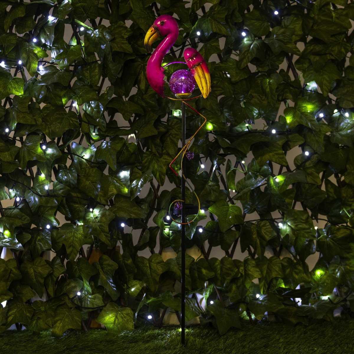  Flamant solaire à planter solaire 1 LED blanche  H 84cm