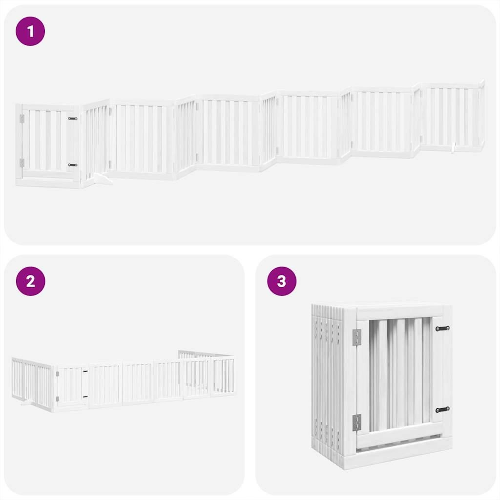 Voir la diapositive 5 : VIDAXL Barriere pour chien porte pliable 12 panneaux bois de peuplier
