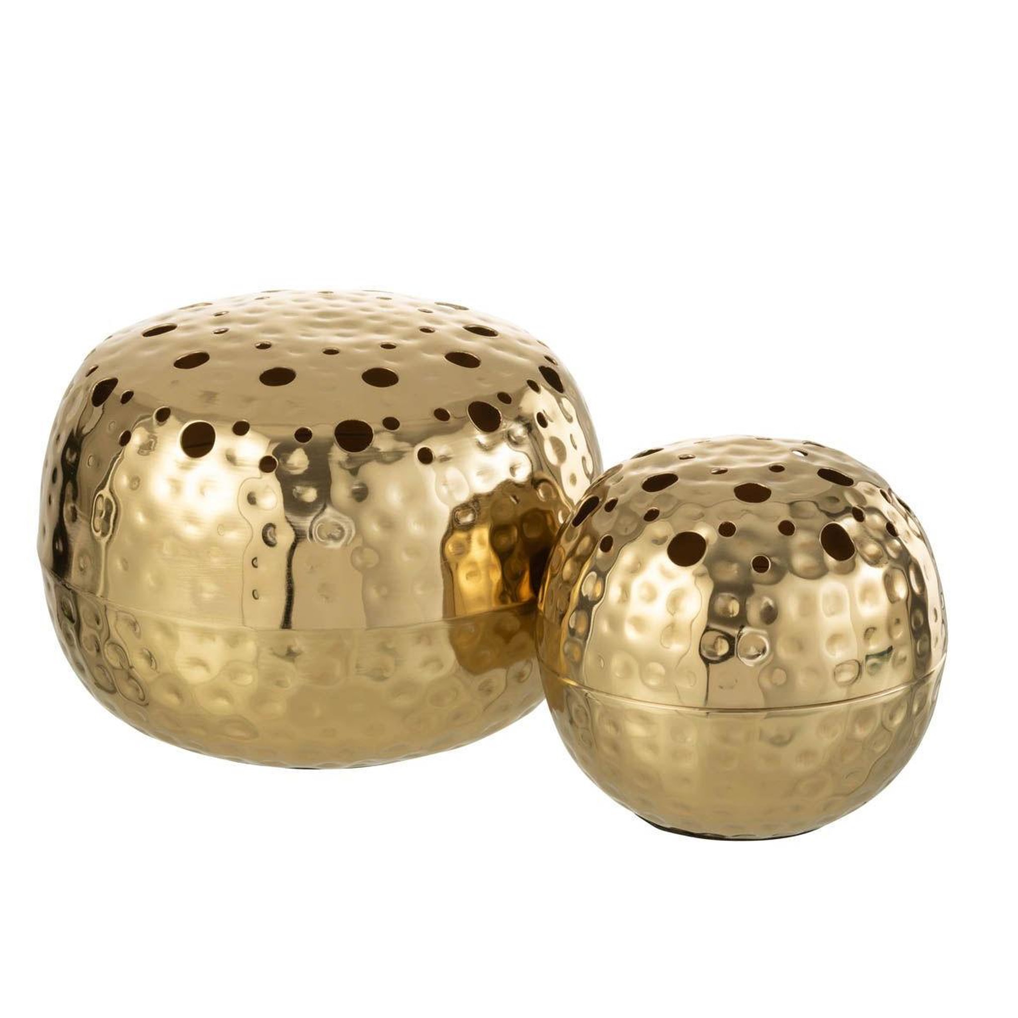 Voir la diapositive 4 : J-LINE Vase boule ajouré  mandy  23cm or