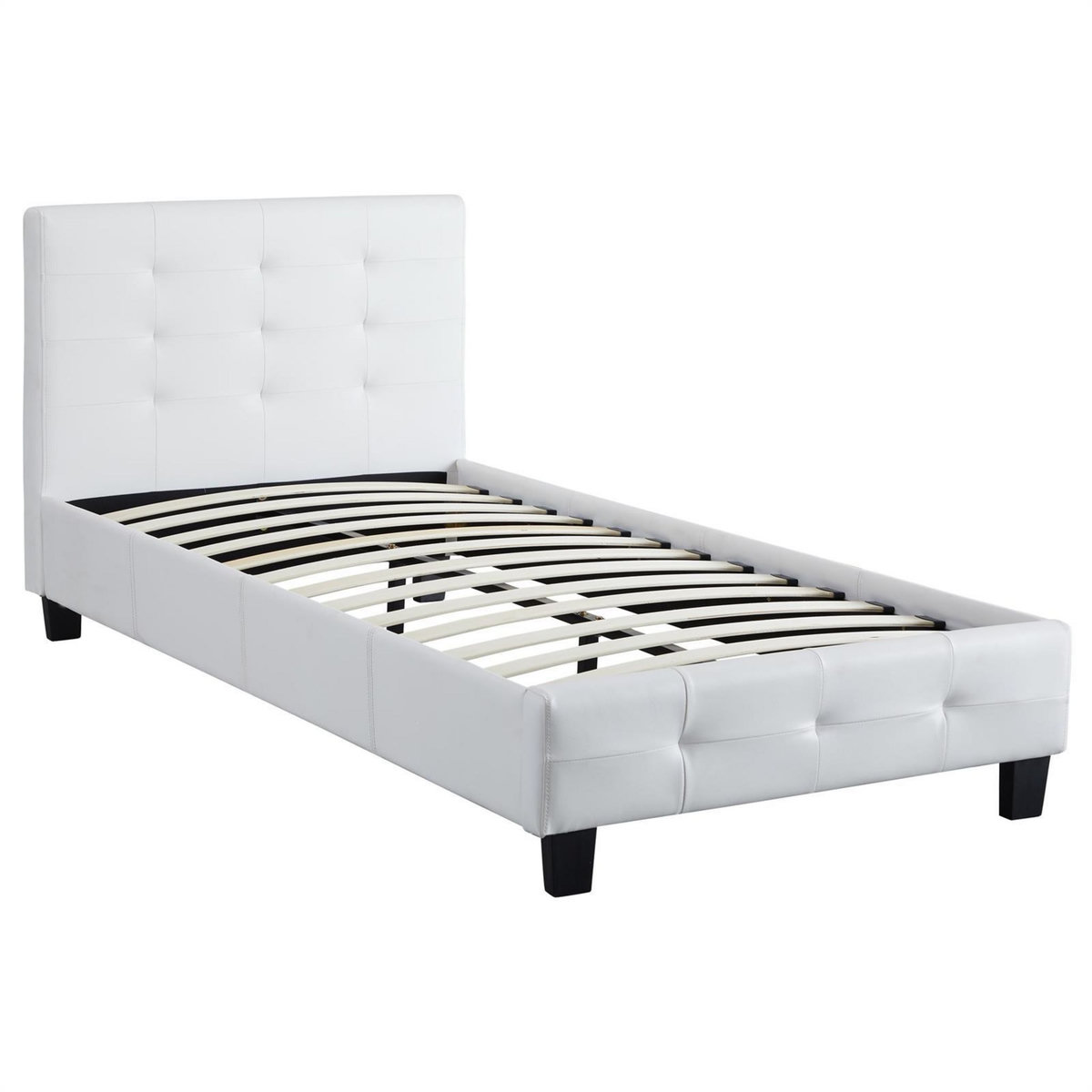 IDIMEX Lit simple REVE, 90 x 190 cm, capitonné avec sommier, revêtement synthétique