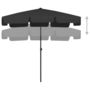 Voir la diapositive 3 : VIDAXL Parasol de plage noir 200x125 cm