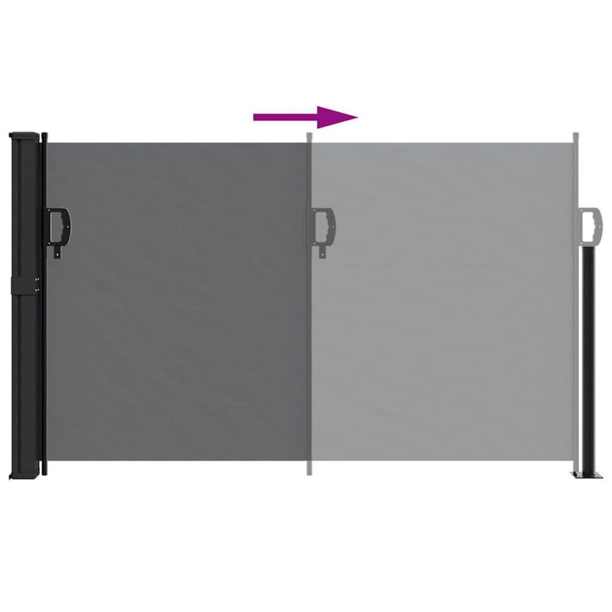 VIDAXL Auvent lateral retractable noir 117x300 cm