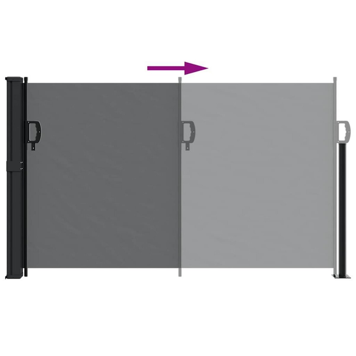 VIDAXL Auvent lateral retractable noir 117x300 cm
