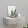 Voir la diapositive 1 : VIDAXL Etagere a tiroir murale Gris beton 40x23,5x10 cm MDF