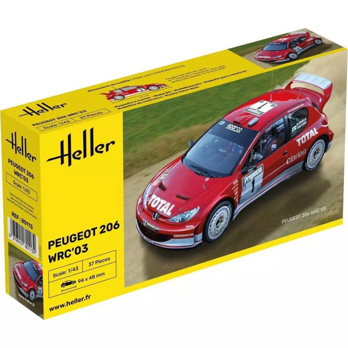 Heller Maquette voiture : Peugeot 206 WRC 03