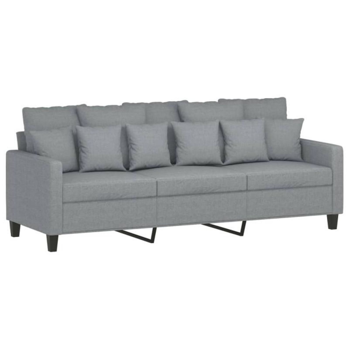 VIDAXL Canapé à 3 places Gris clair 180 cm Tissu