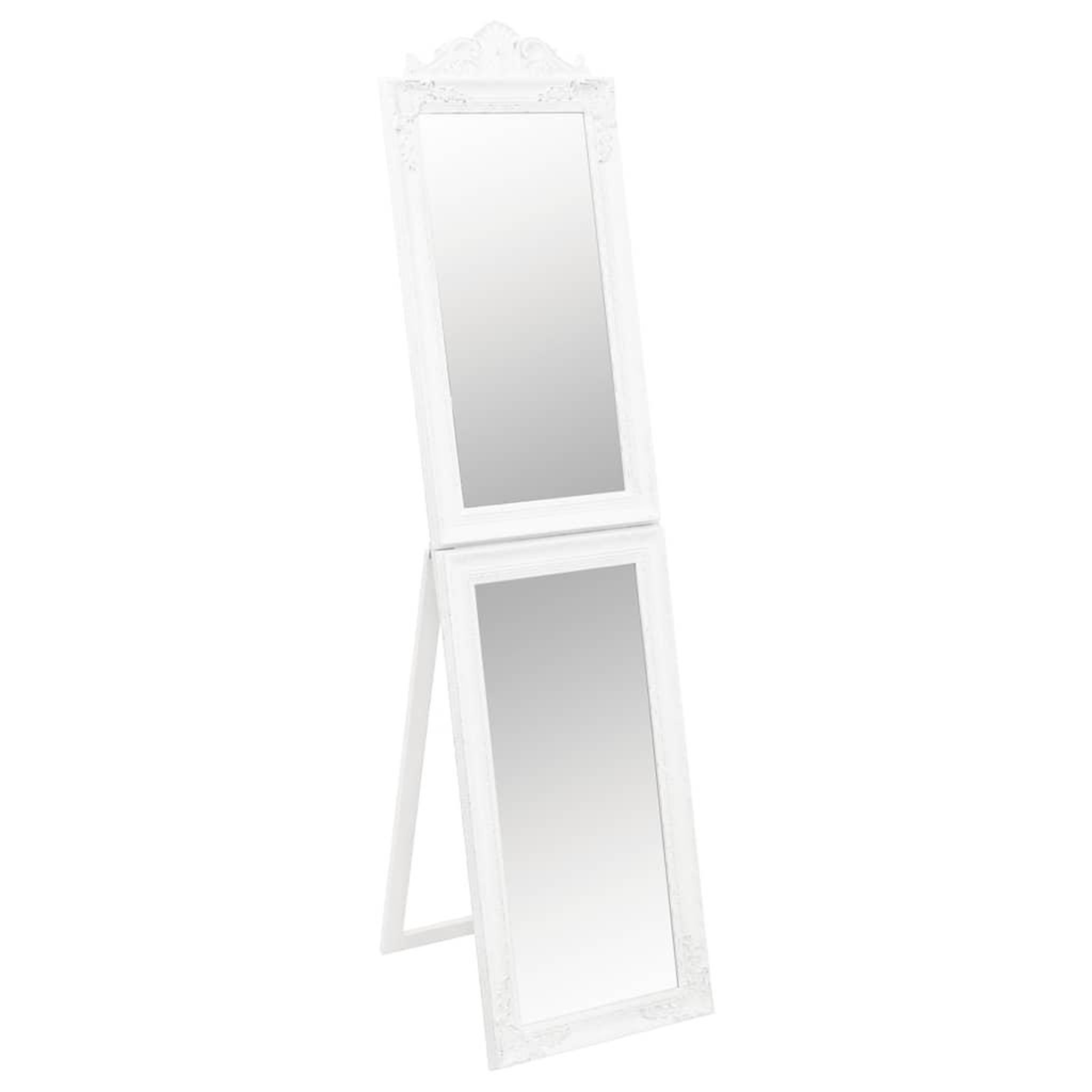 Voir la diapositive 2 : VIDAXL Miroir sur pied blanc 50x200 cm