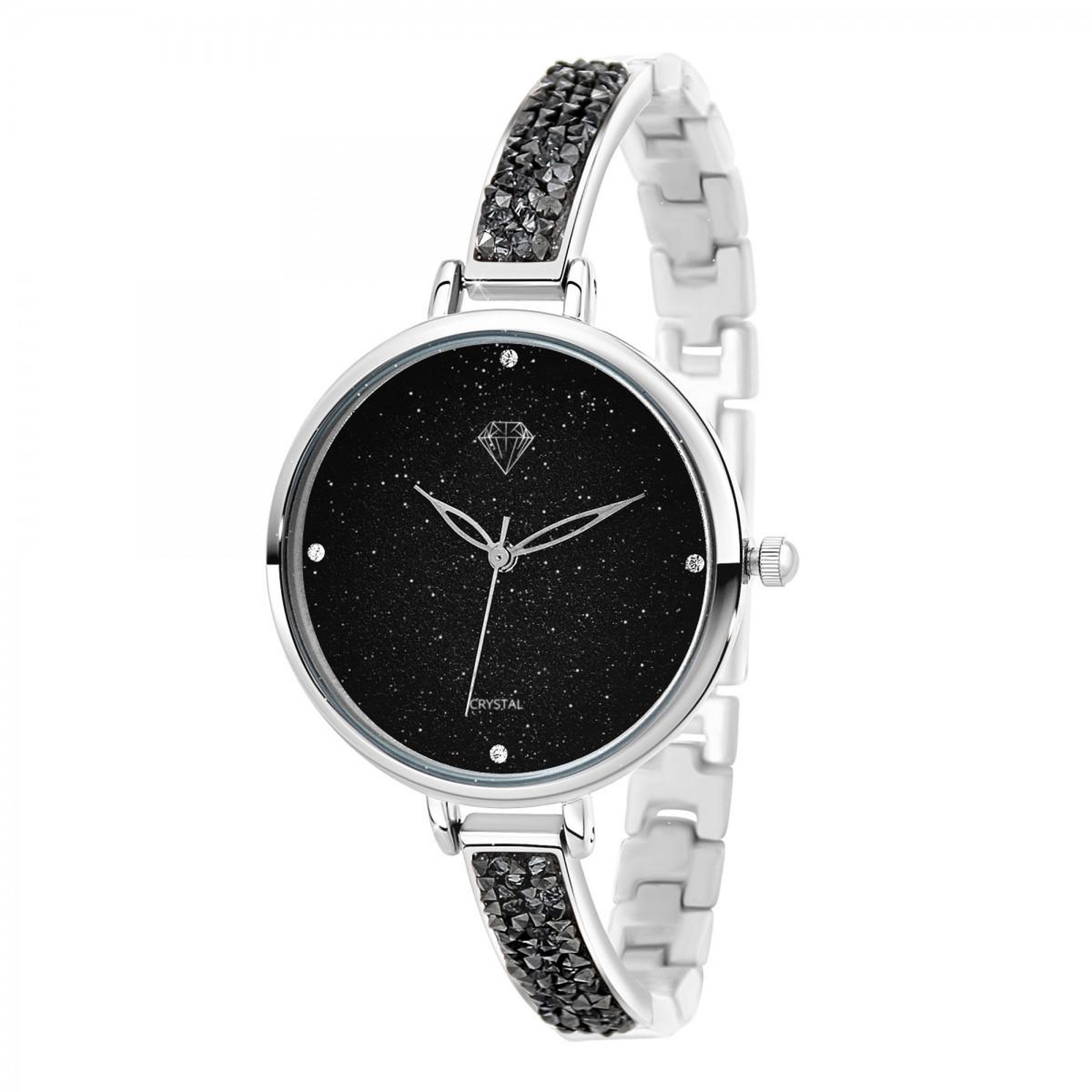 Voir la diapositive 1 : SC CRYSTAL Montre Nola SC Crystal ornée de 4 Cristaux scintillants