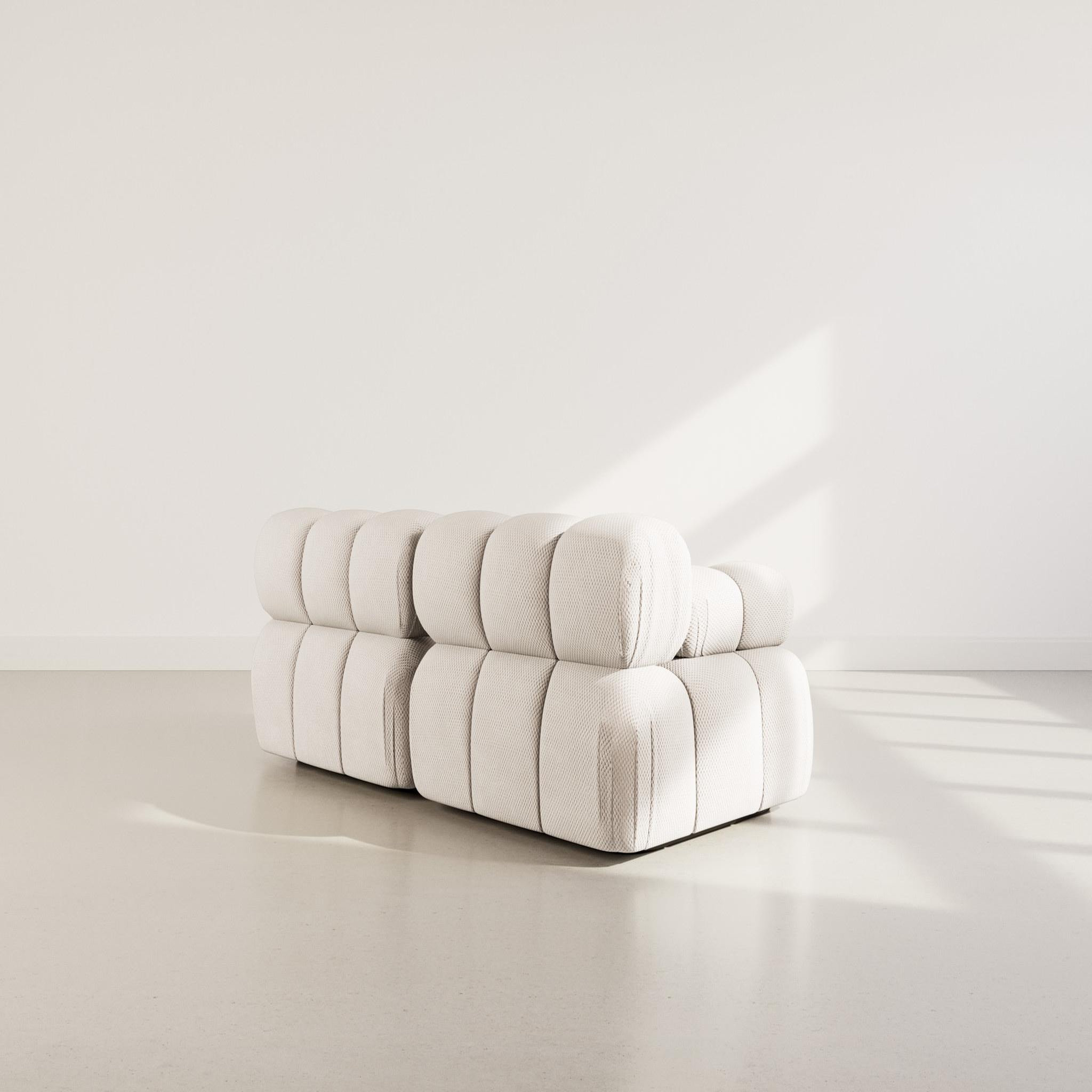 Voir la diapositive 5 : LISA DESIGN Ruby - canapé droit modulable 2 places en velours texturé