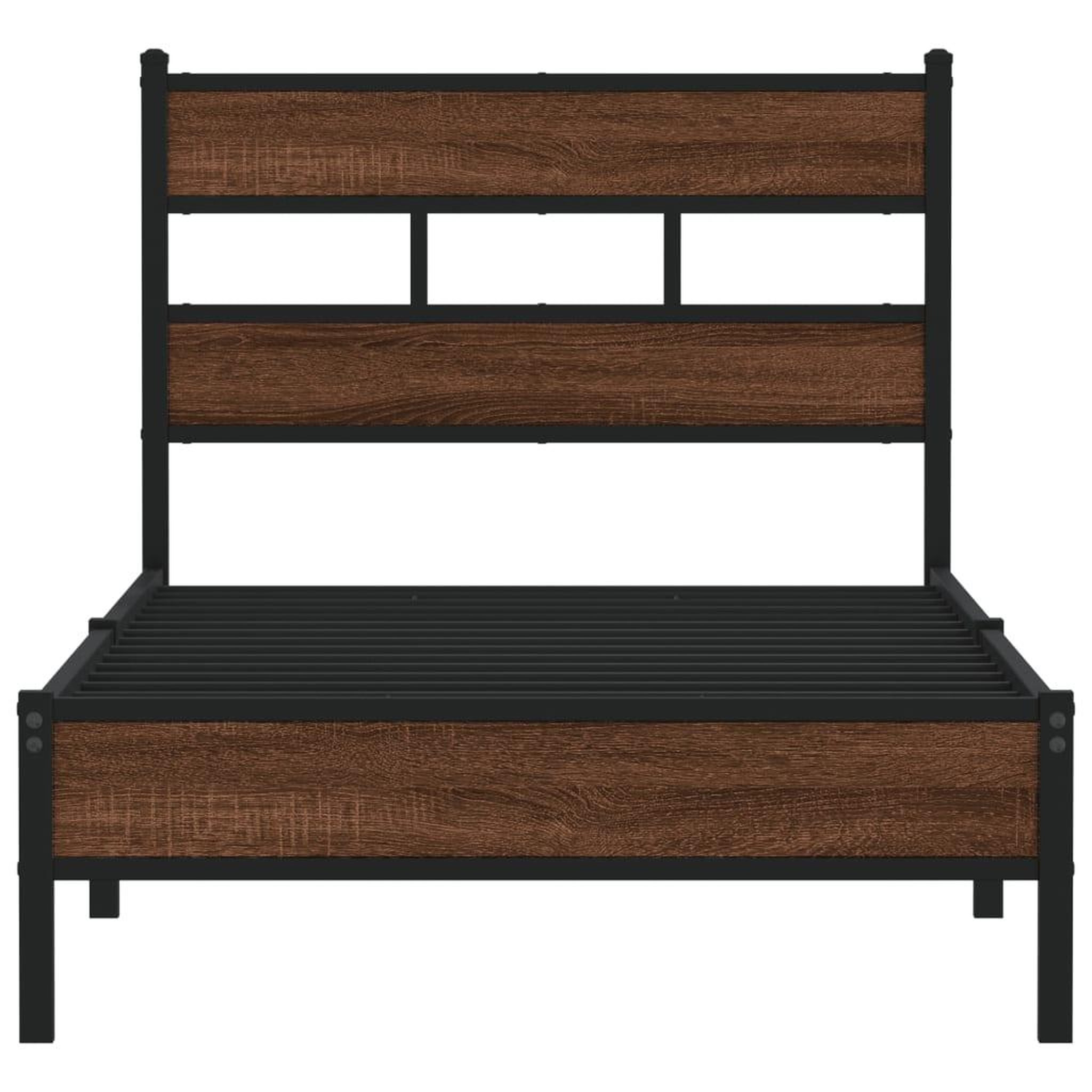 Voir la diapositive 4 : VIDAXL Cadre de lit sans matelas chene marron 75x190cm bois ingenierie