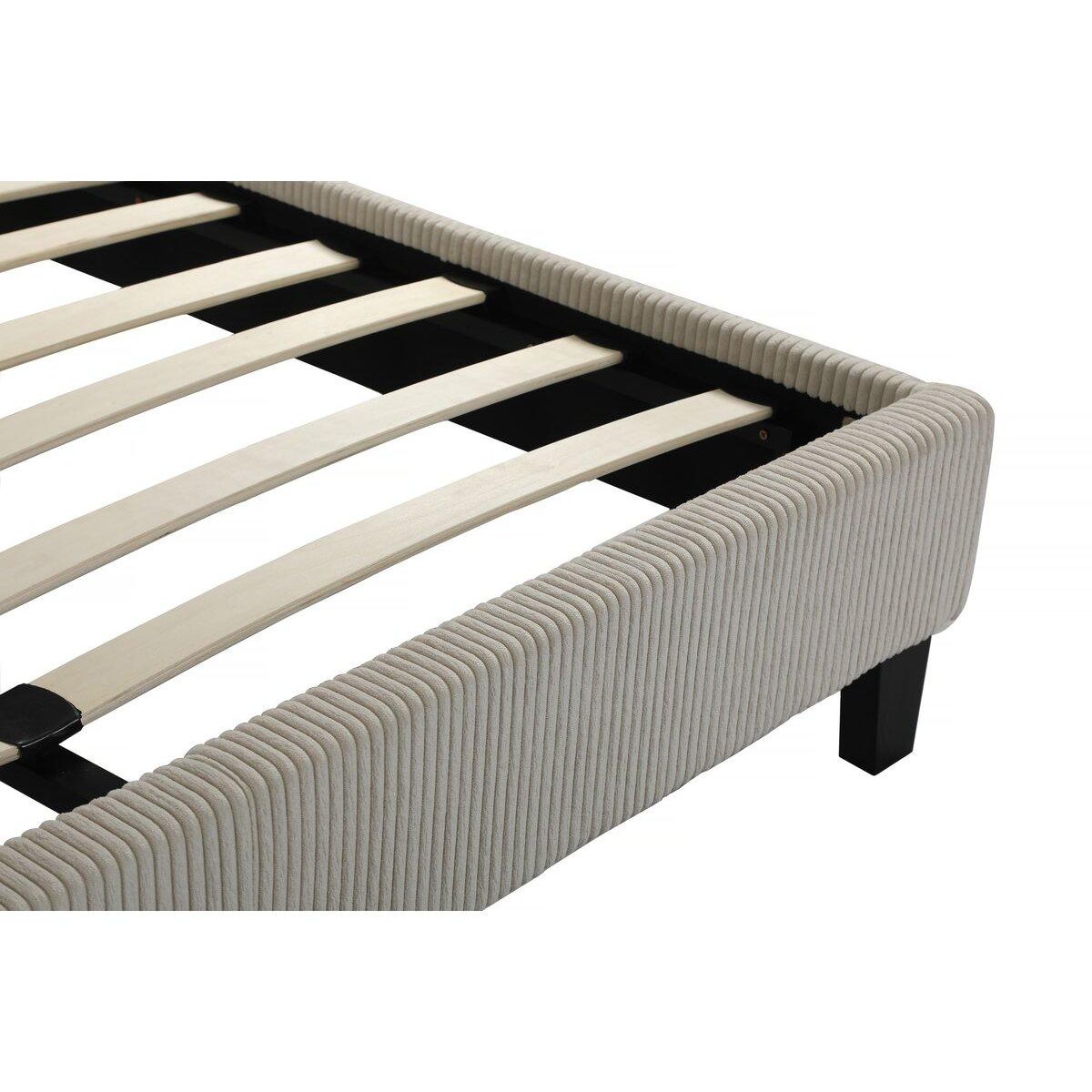 Habitat et Jardin Lit en Velours Cotelé  Ambre  - 160 x 200 - Beige