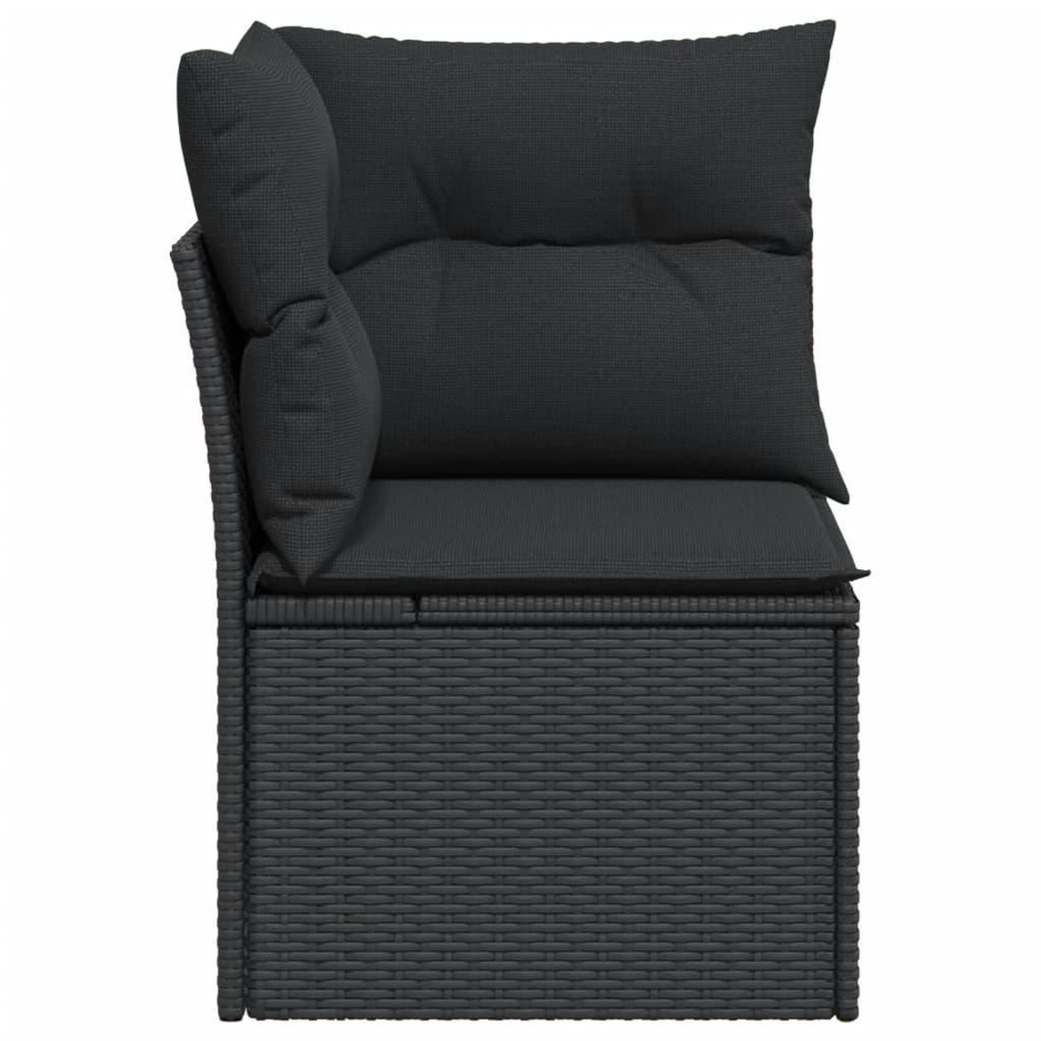 Voir la diapositive 5 : VIDAXL Canape d'angle de jardin avec coussins noir resine tressee
