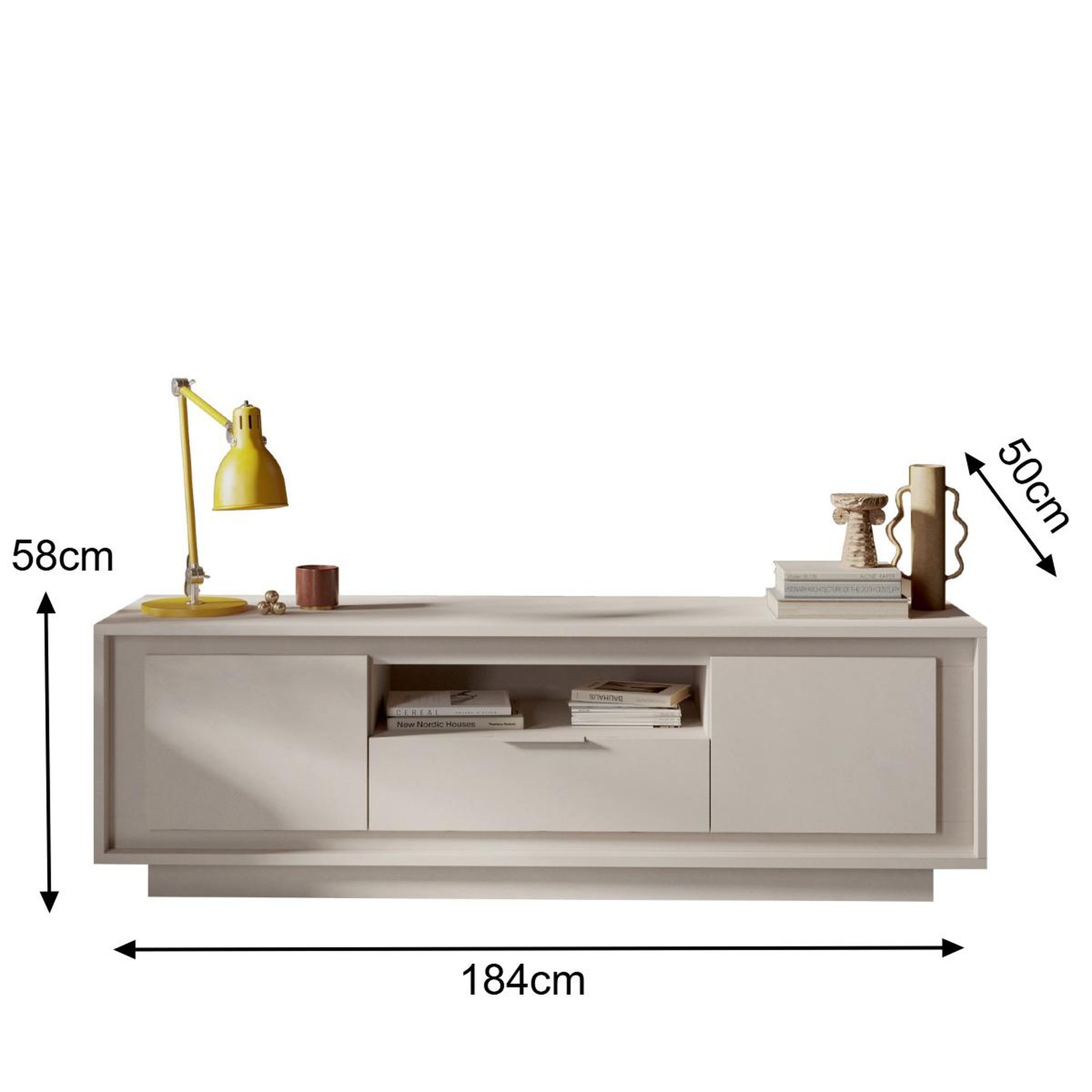 Voir la diapositive 6 : JLC KREATION Meuble tv contemporain 180cm coloris beige yori