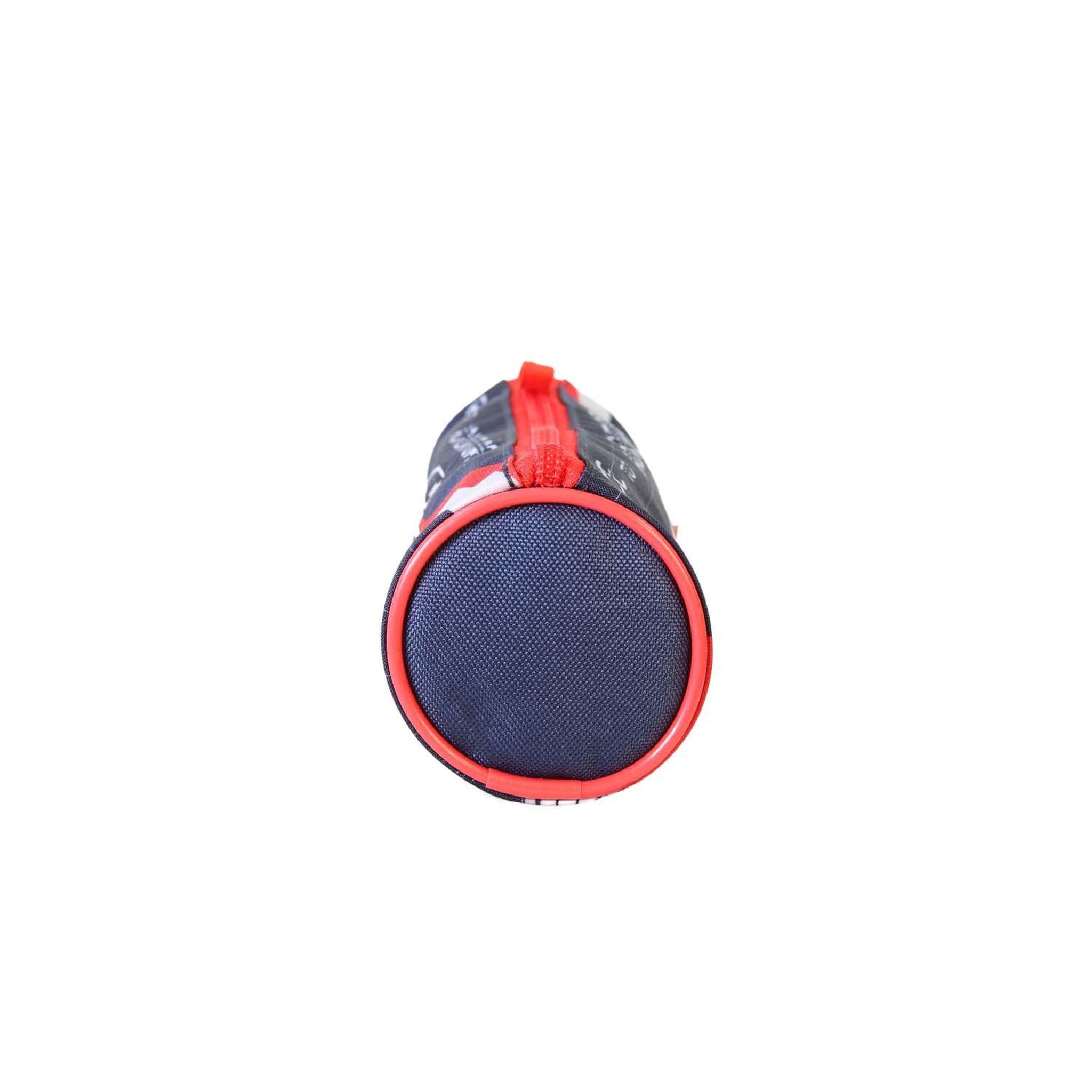 Voir la diapositive 3 : Bagtrotter Phileas - Trousse scolaire ronde Voiture - Bleu/Rouge - Garçon - 1 compartiment zippé