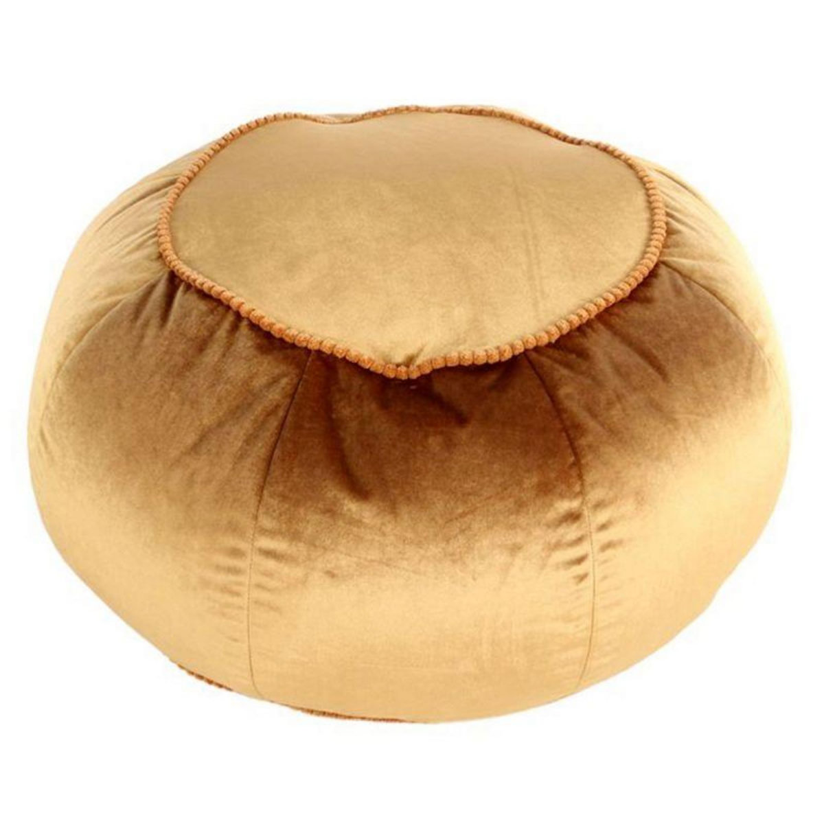 Paris Prix Pouf Rond en Velours  Taj Mahal  65cm Marron