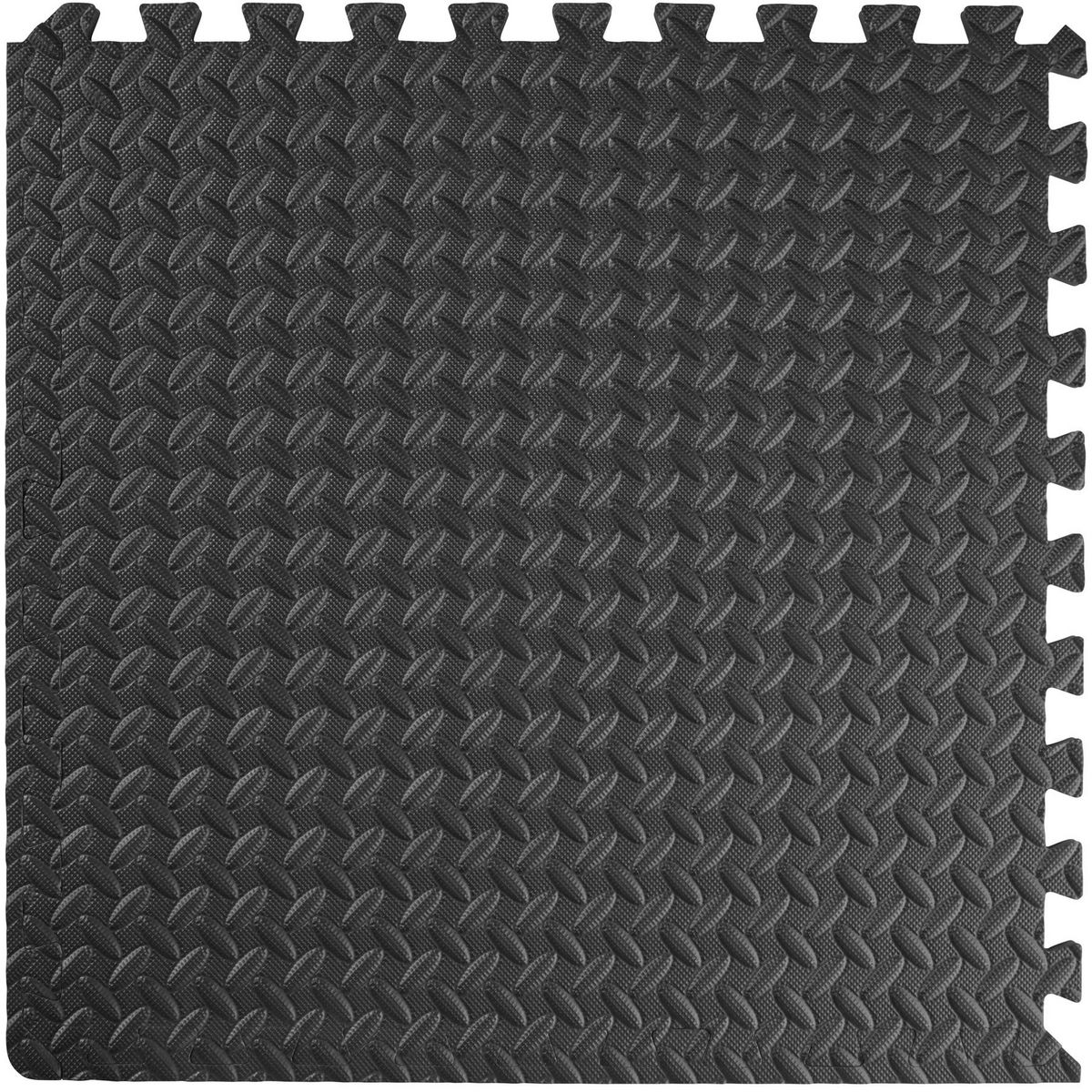 tectake Ensemble de 24 dalles carrées souples et antidérapantes noir Set de 24