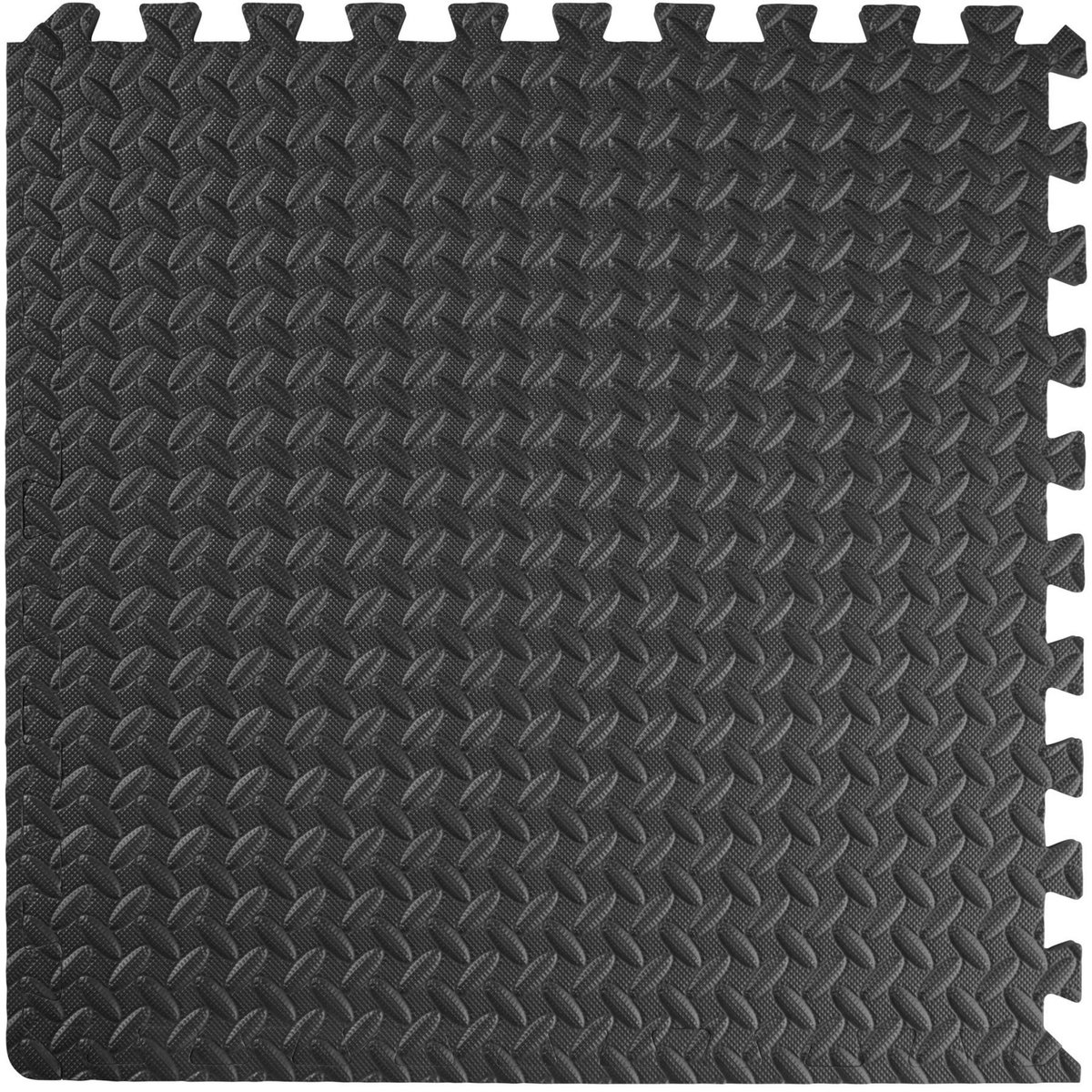 tectake Ensemble de 24 dalles carrées souples et antidérapantes noir Set de 24