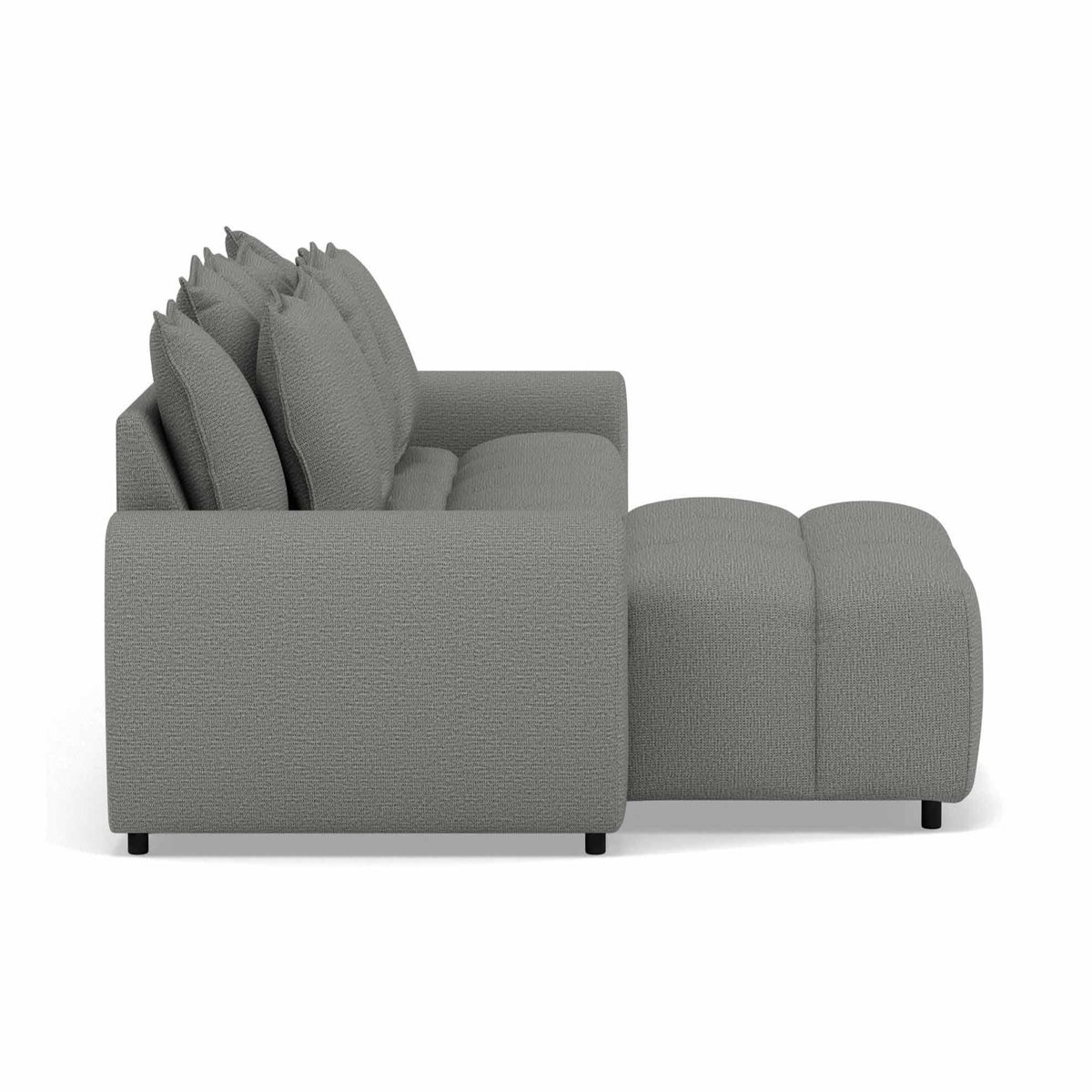 LISA DESIGN Adelaide - canapé d'angle réversible 4 places avec pouf d'appoint en tissu texturé