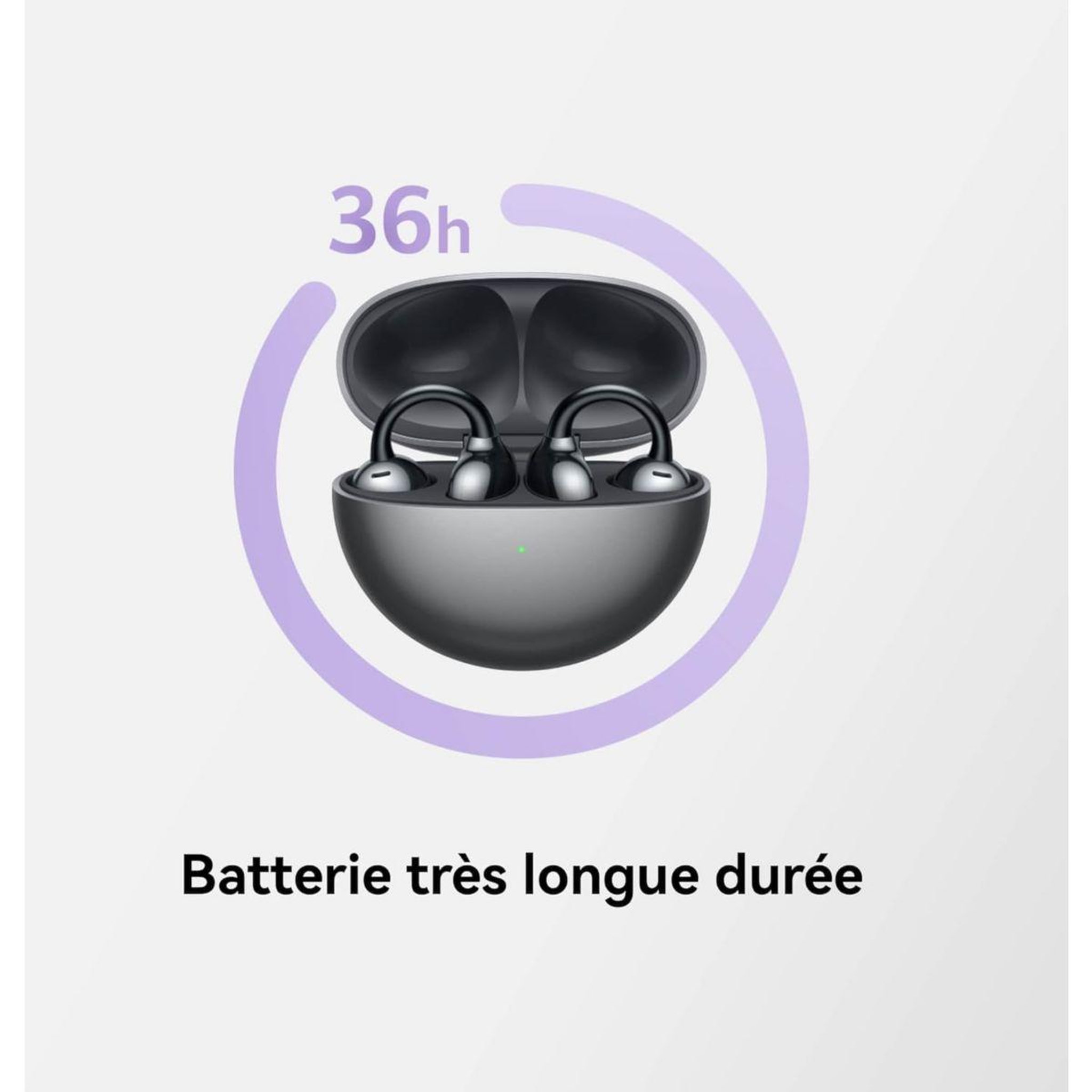 Voir la diapositive 5 : HUAWEI Ecouteurs FreeClip Noir