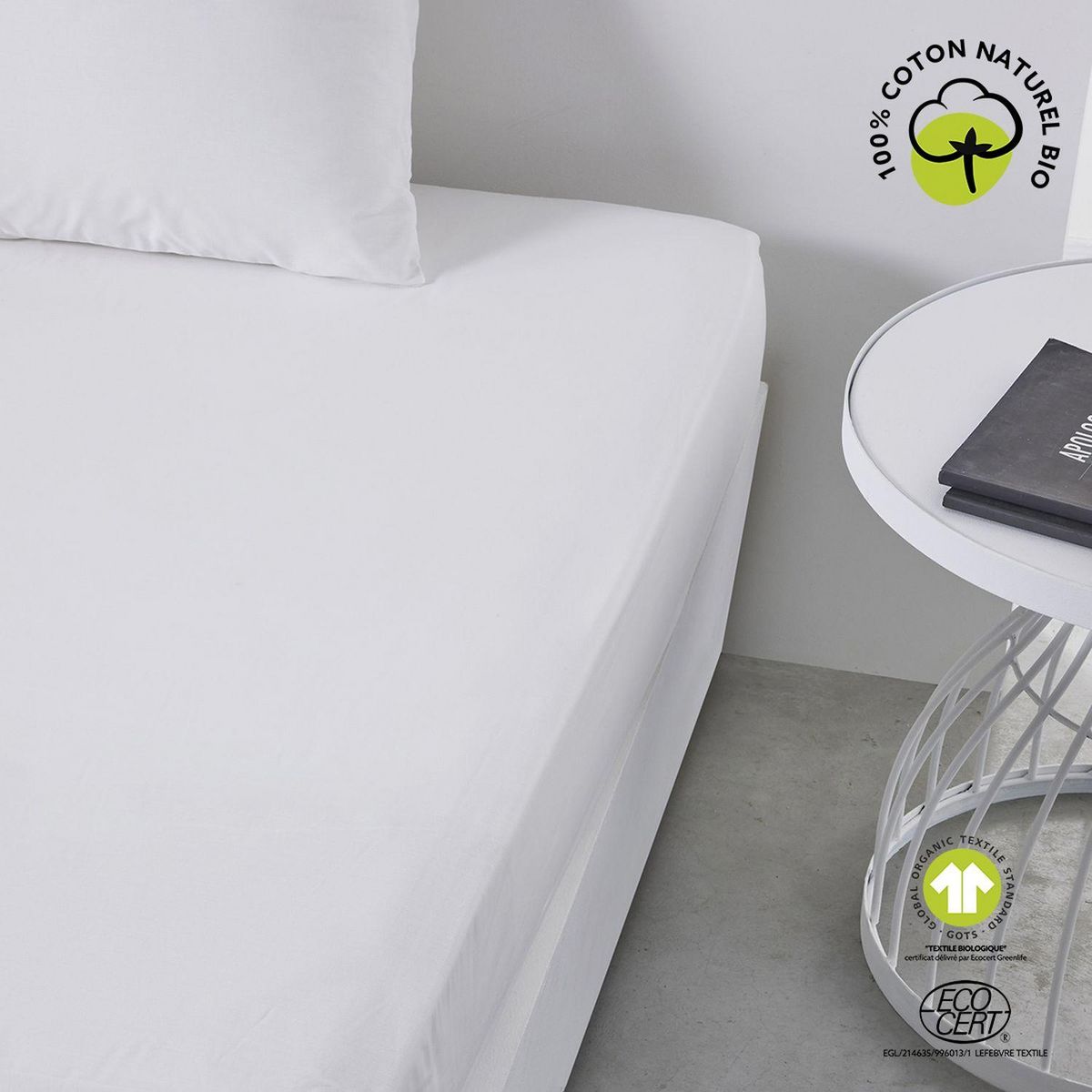 Today Drap housse 2 places - 100% coton BIO