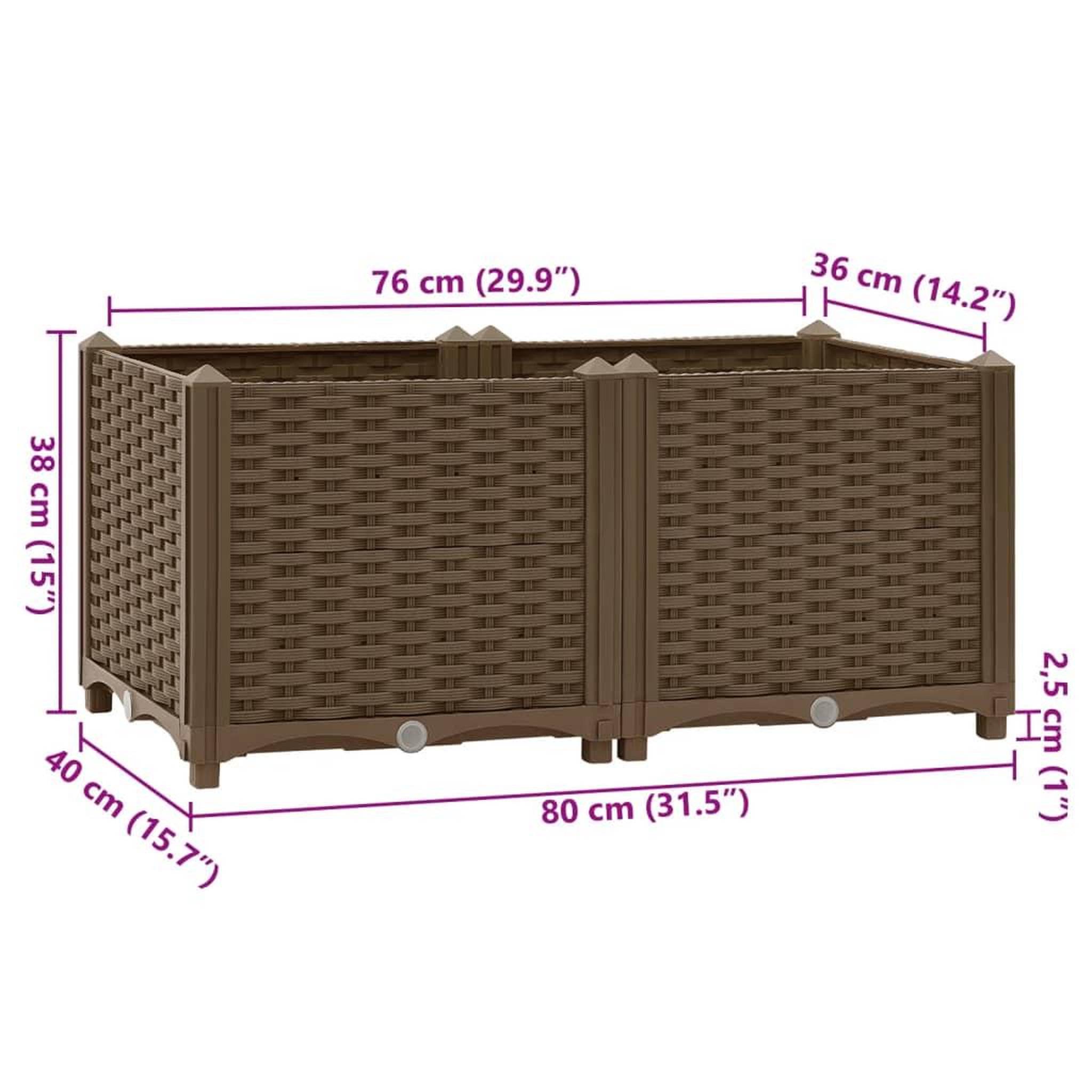 Voir la diapositive 6 : VIDAXL Lit sureleve 80x40x38 cm Polypropylene