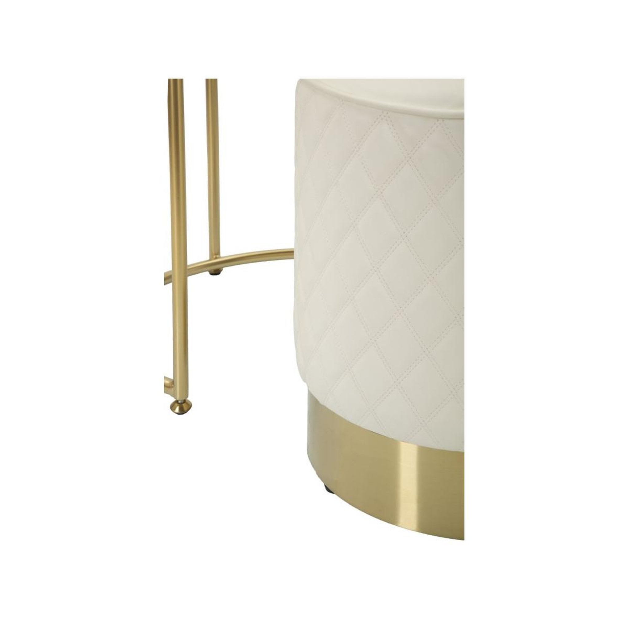Voir la diapositive 6 : Paris Prix Table de chevet avec pouf  sharon  70cm blanc & or