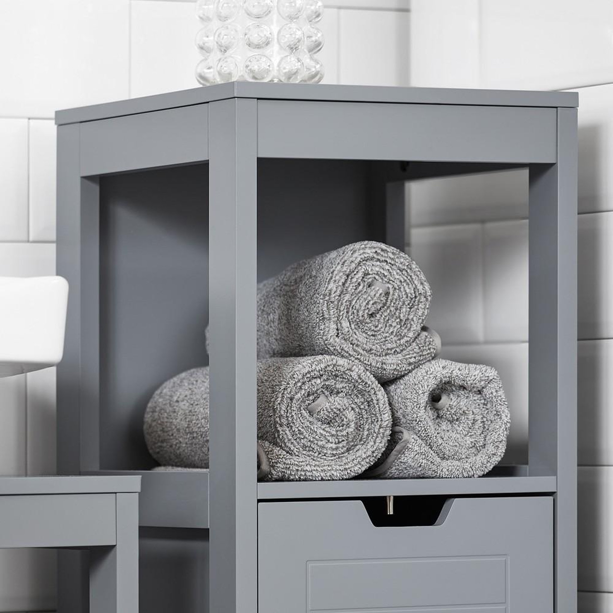 Voir la diapositive 6 : SOBUY SoBuy - Meuble bas de salle de bain à deux tiroirs - Moderne - FRG127