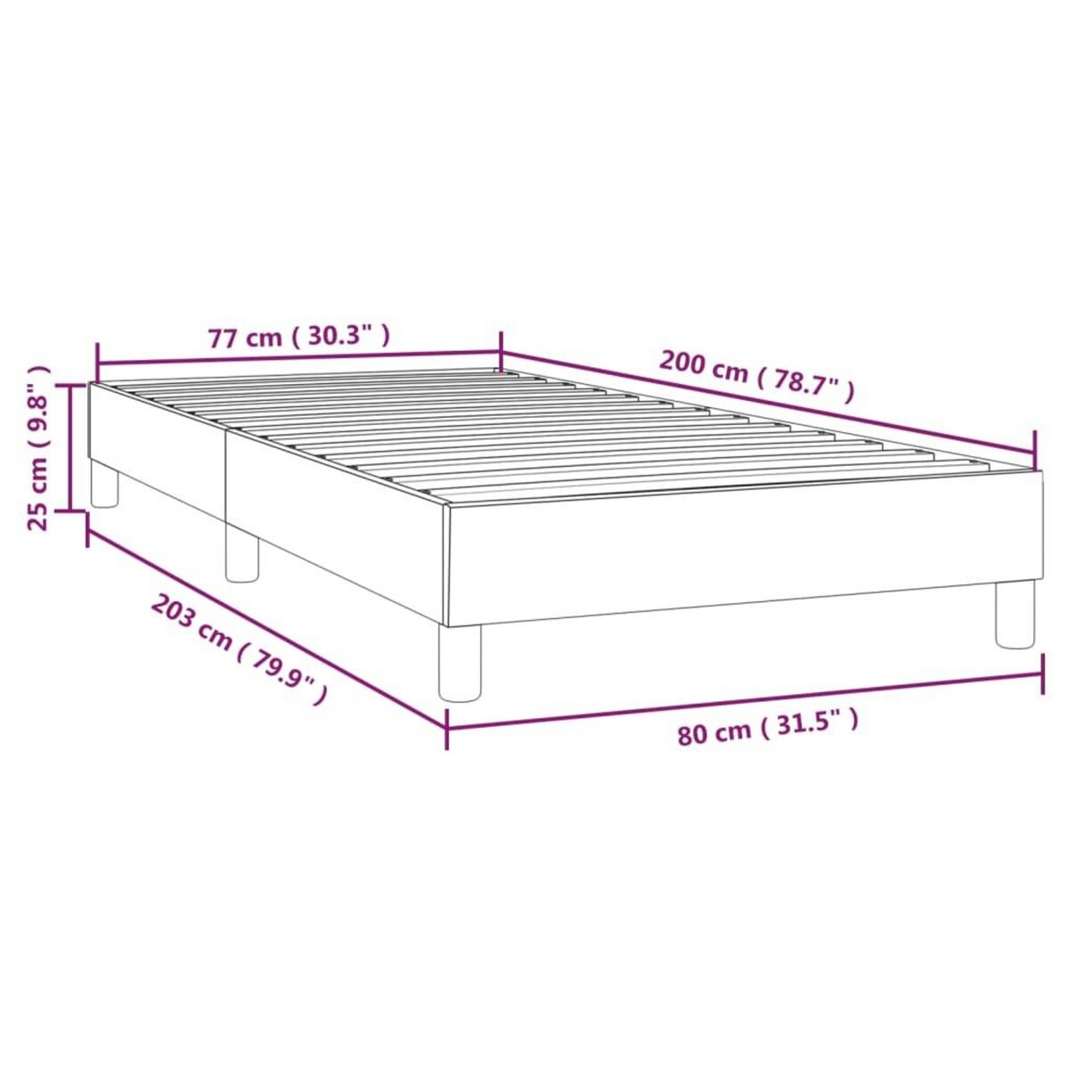 VIDAXL Cadre de lit sans matelas noir 80x200 cm velours