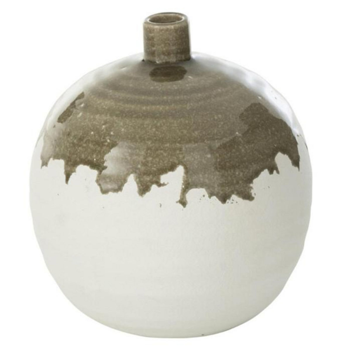 Paris Prix Vase Bouteille en Argile  Olea  23cm Blanc & Vert