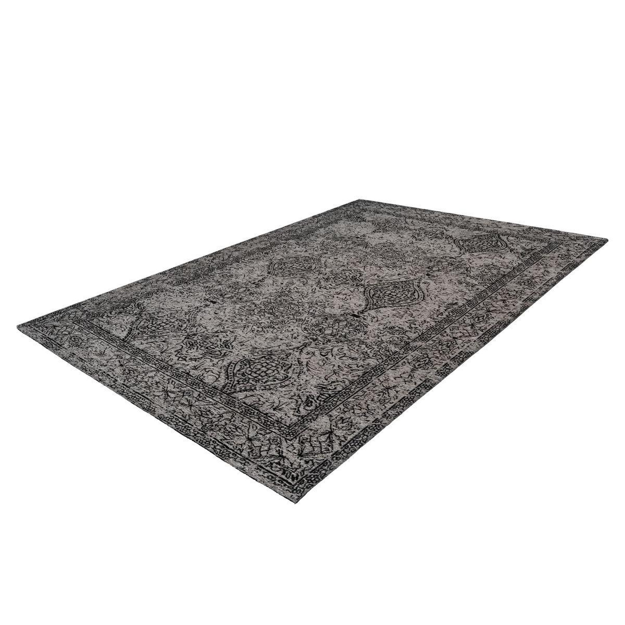 Voir la diapositive 4 : Paris Prix Tapis vintage à poils courts  iglesia  gris & noir