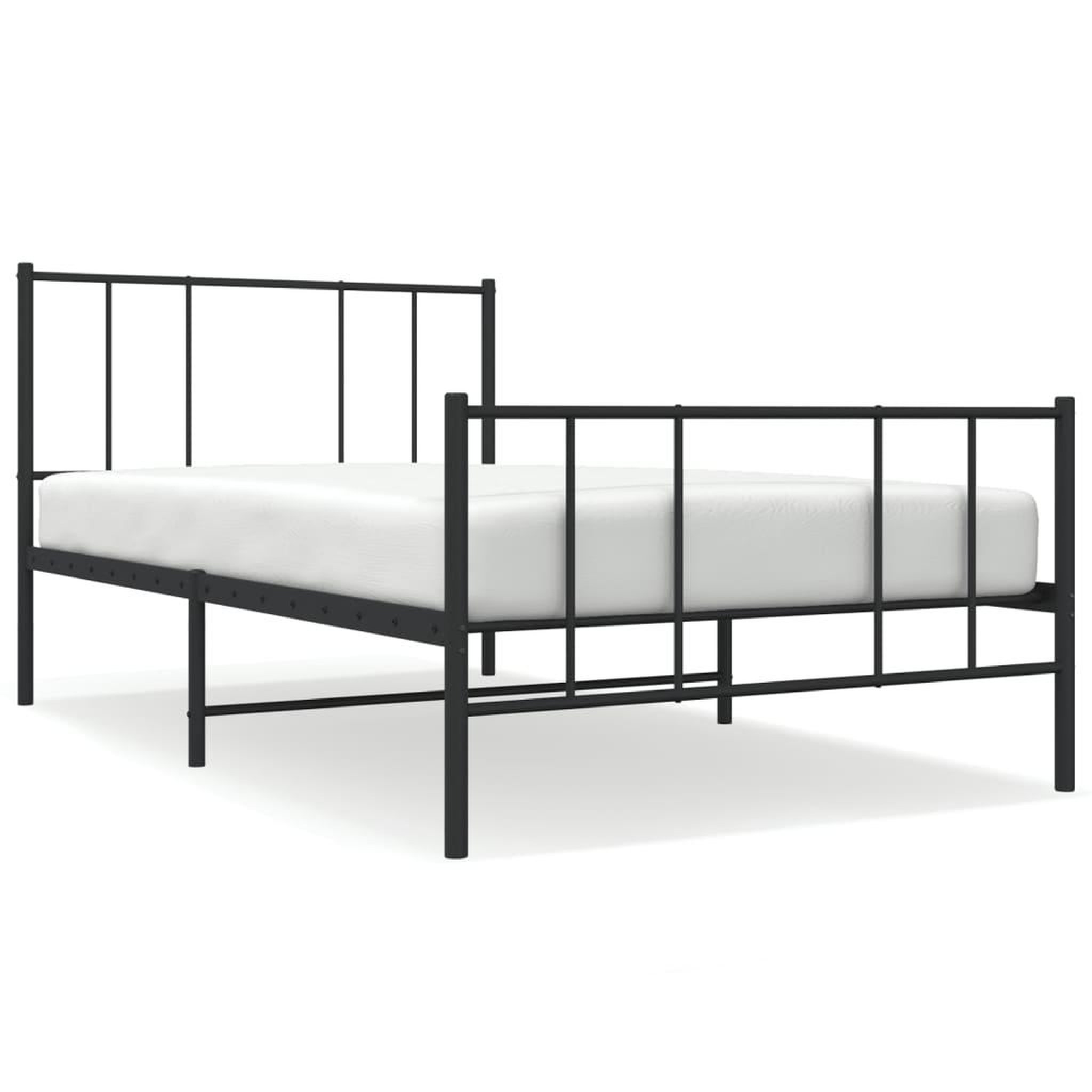 Voir la diapositive 2 : VIDAXL Cadre de lit metal sans matelas avec pied de lit noir 90x190 cm