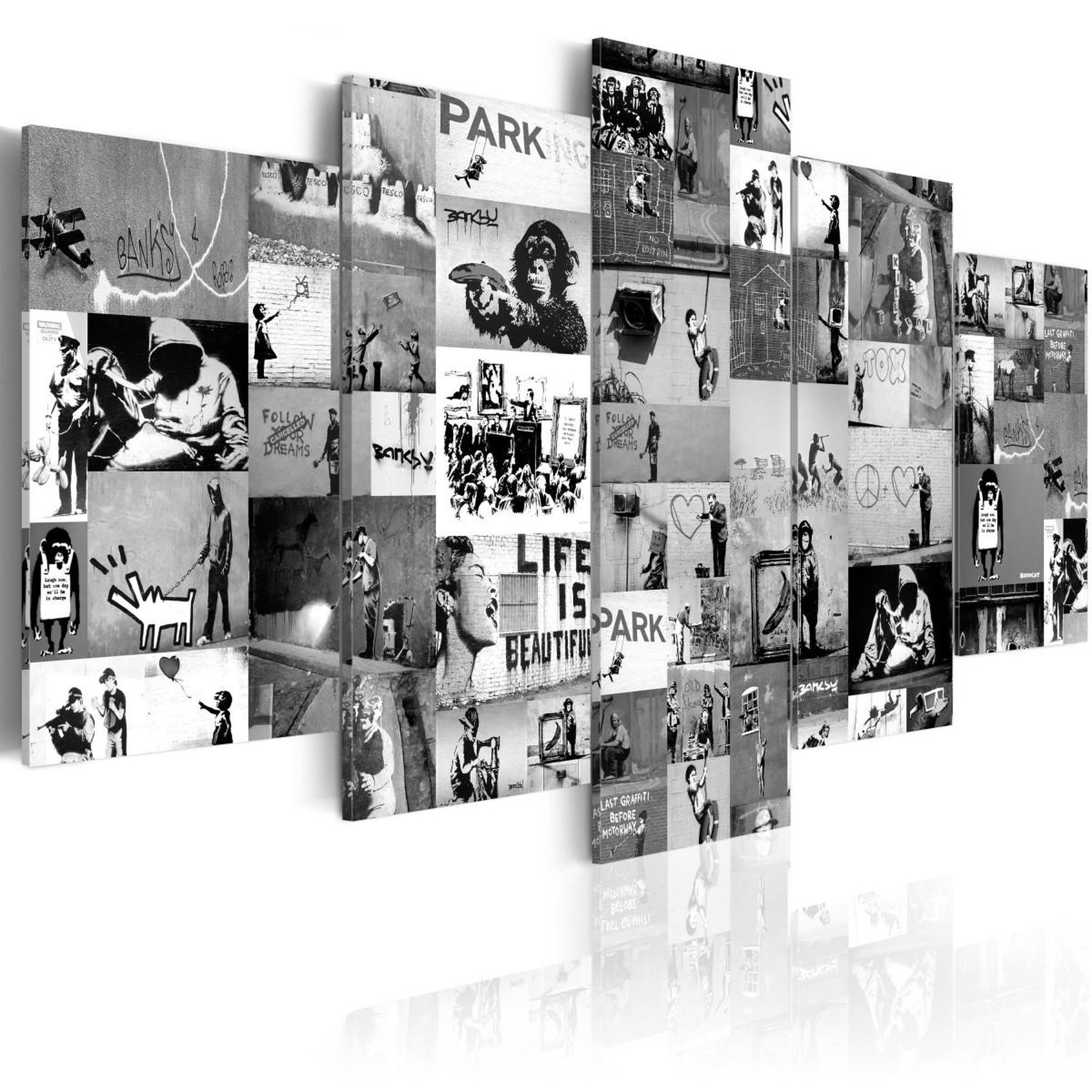 Paris Prix Tableau imprimé  banksy - graffiti collage iv. Coloris disponibles : Multicolore
