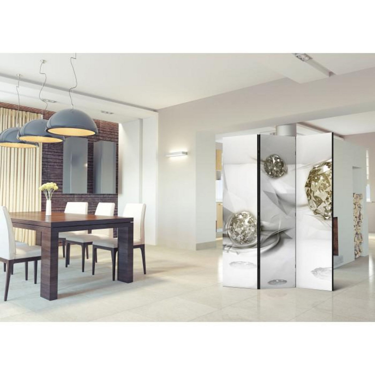 Paris Prix Paravent 3 Volets  Abstract Diamonds  135x172cm